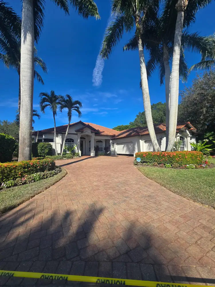 Driveway paver stripping and resealing in Bridgewater Bay, Naples FL
