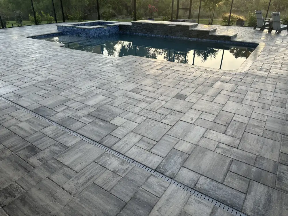 Natural stone sealing pool waterfall rocks Babcock Ranch Punta Gorda FL