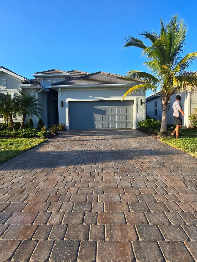 driveway paver sealing in WildBlue community,Estero