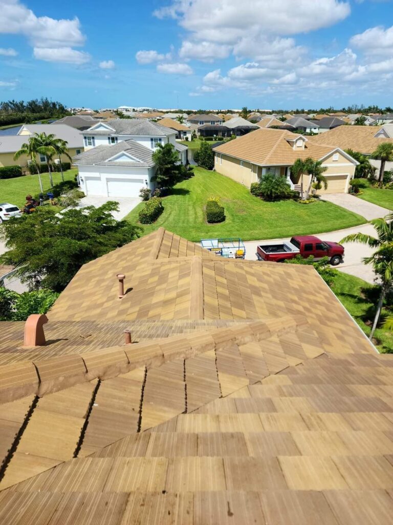 Roof After Professional Cleaning Service, clean roof, post cleaning, roof cleaning, roof wash, soft wash, power wash. power washing services, after, southwest florida, lee county, collier county, Naples, Fort Myers, Bonita Springs, Cape Coral, Sanibel Island, Captiva, Babcock Ranch, Labelle, Buckingham, Lehigh Acres, Estero, Ave Maria, Everglades City